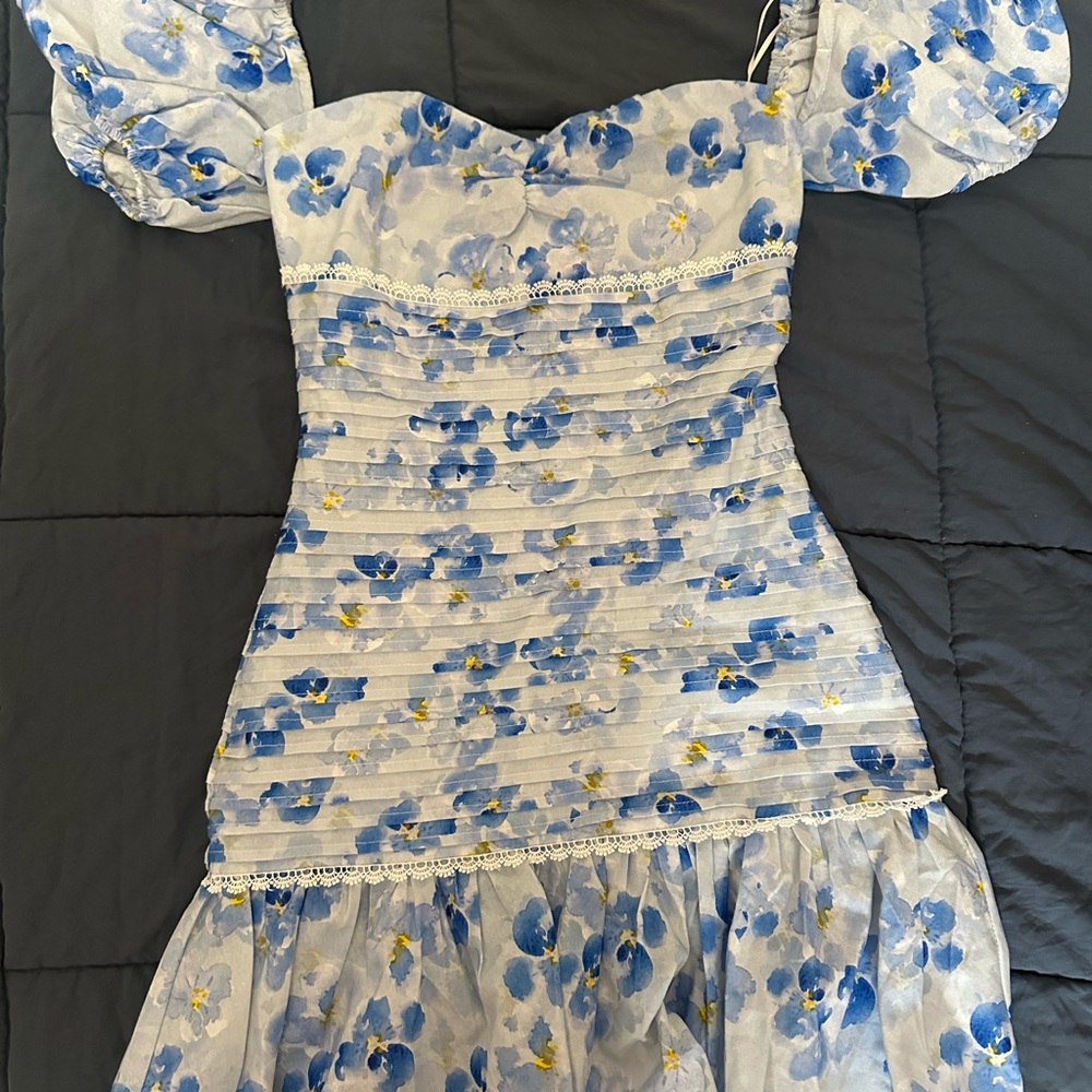 Hello Molly Blue Floral Mini Dress